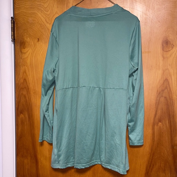 Muk Luks Seafoam Green Long Sleeve Stretch Open Cardigan Green - Picture 3 of 3